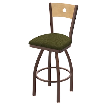 Holland Bar Stool Co 30" Swivel Counter Stool, Black Wrinkle, Nat Back, Graph Parrot Seat 83030BZNatMplB015